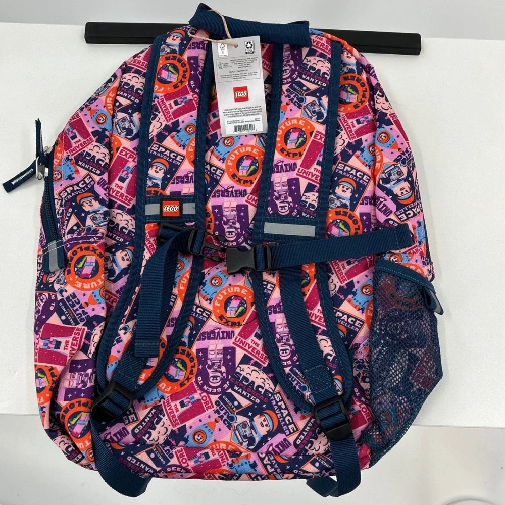 LEGO Space Explorers Wanted Backpack Navy Pink School Bag New With Tags‎